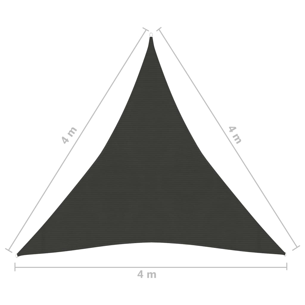 Zonnezeil 160 g/m² 4x4x4 m HDPE antracietkleurig is nu te koop bij PeponiXL, paradijselijk wonen!