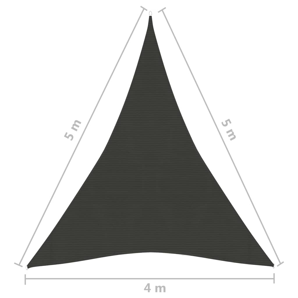 Zonnezeil 160 g/m² 4x5x5 m HDPE antracietkleurig is nu te koop bij PeponiXL, paradijselijk wonen!