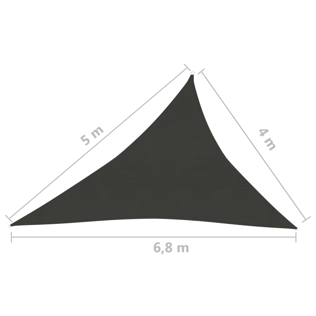 Zonnezeil 160 g/m² 4x5x6,8 m HDPE antracietkleurig is nu te koop bij PeponiXL, paradijselijk wonen!