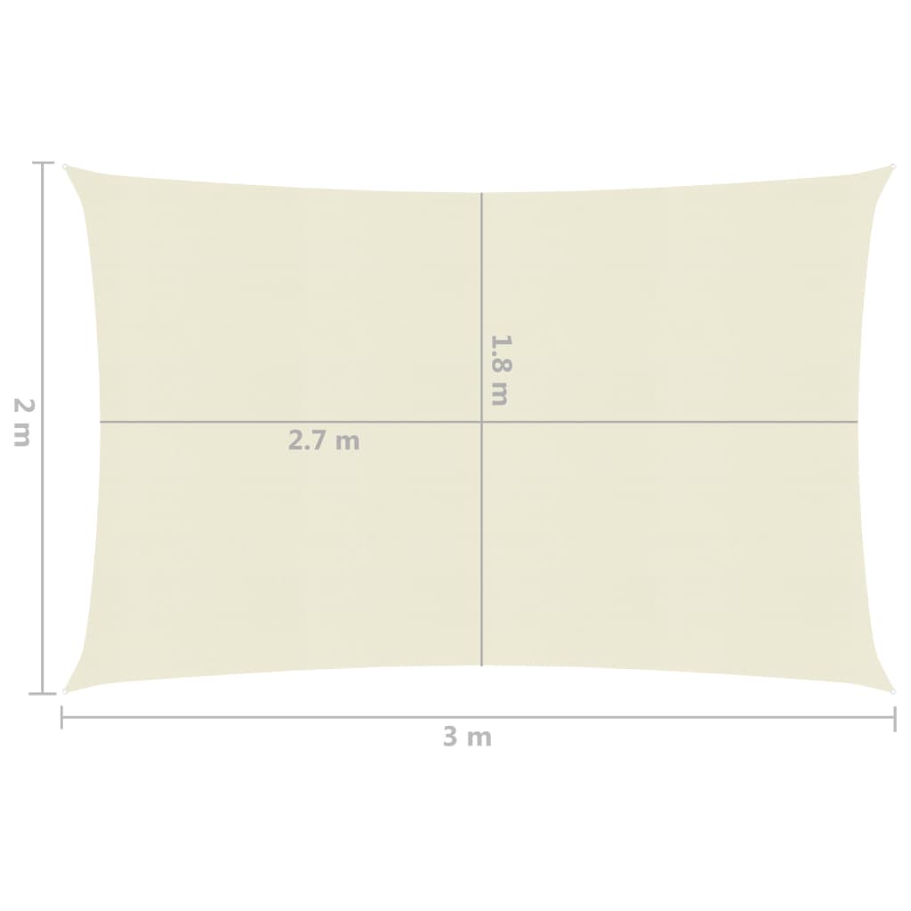 Zonnezeil 160 g/m² 2x3 m HDPE crèmekleurig is nu te koop bij PeponiXL, paradijselijk wonen!