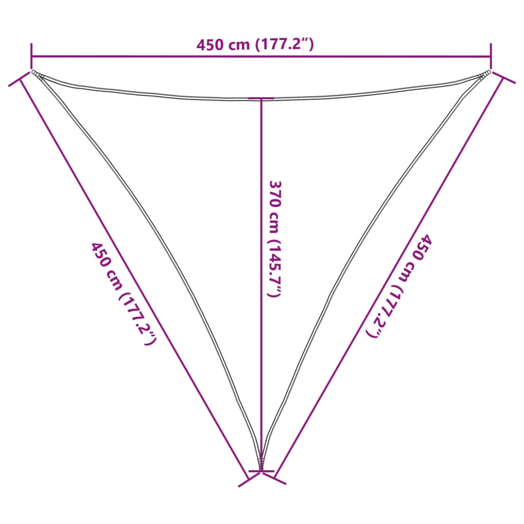 Zonnezeil 160 g/m² 4,5x4,5x4,5 m HDPE crèmekleurig is nu te koop bij PeponiXL, paradijselijk wonen!