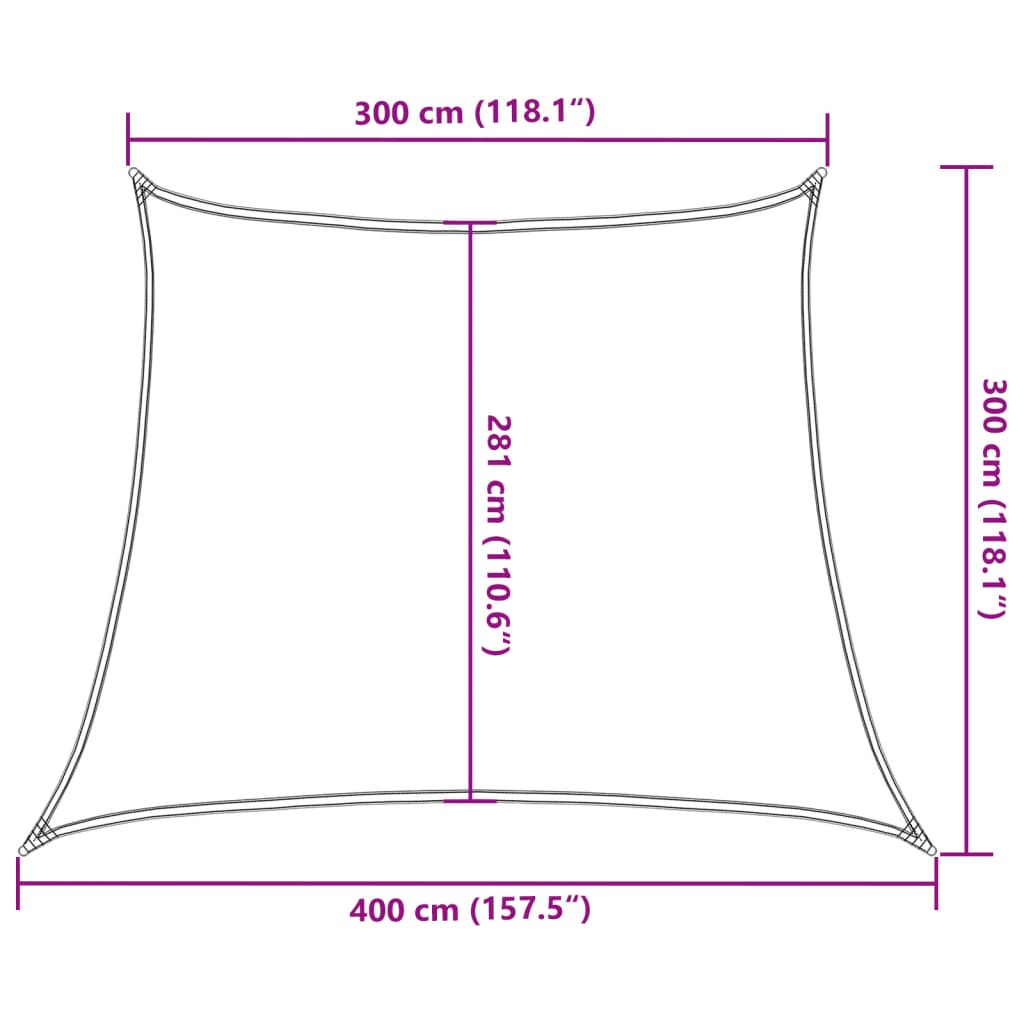 Zonnezeil 160 g/m² 3/4x3 m HDPE crèmekleurig is nu te koop bij PeponiXL, paradijselijk wonen!