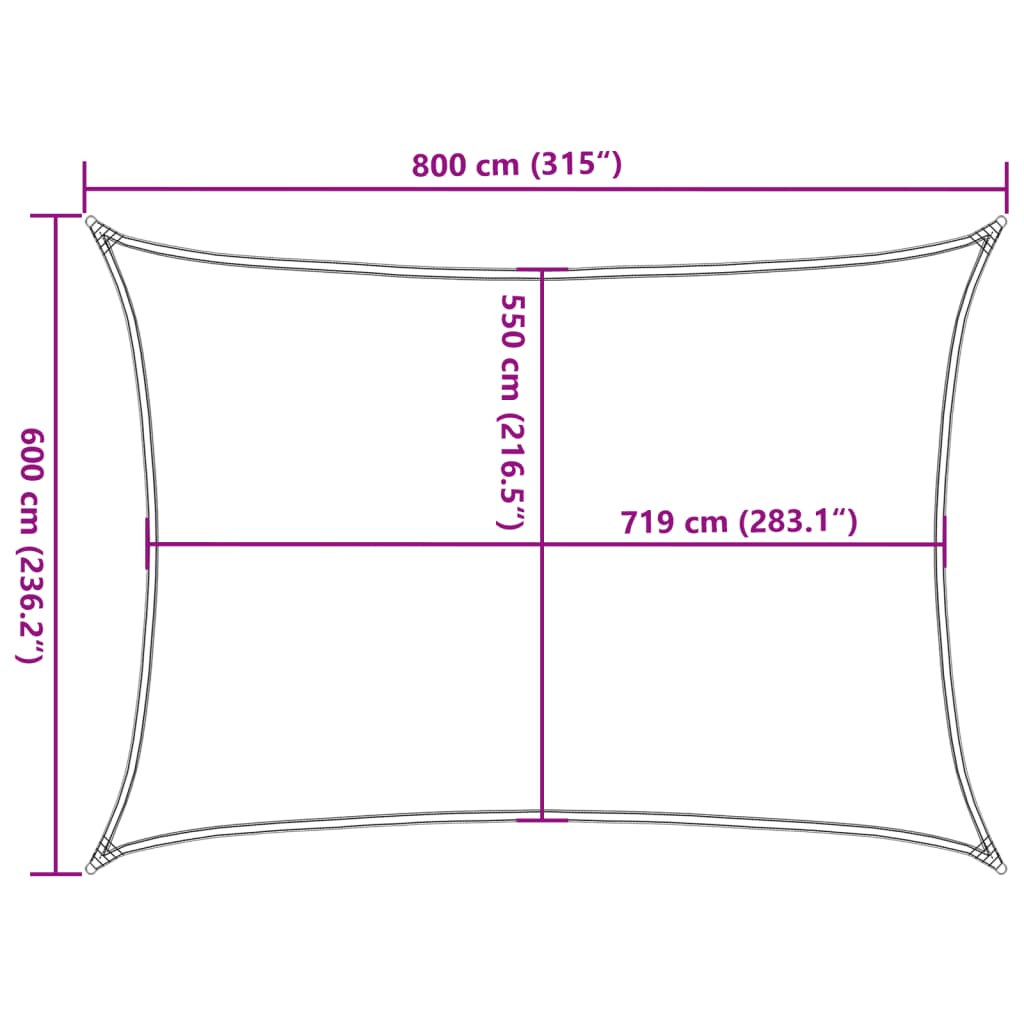 Zonnezeil 160 g/m² 6x8 m HDPE wit is nu te koop bij PeponiXL, paradijselijk wonen!