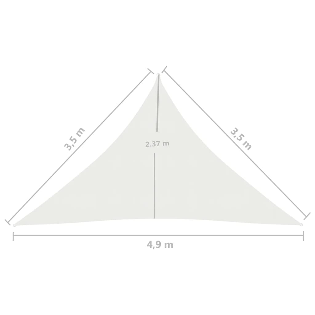 Zonnezeil 160 g/m² 3,5x3,5x4,9 m HDPE wit is nu te koop bij PeponiXL, paradijselijk wonen!