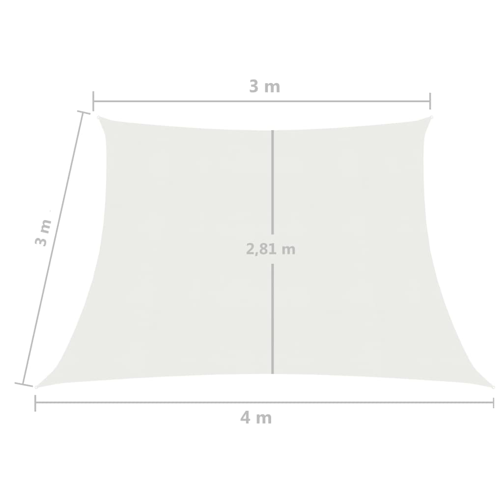 Zonnezeil 160 g/m² 3/4x3 m HDPE wit is nu te koop bij PeponiXL, paradijselijk wonen!