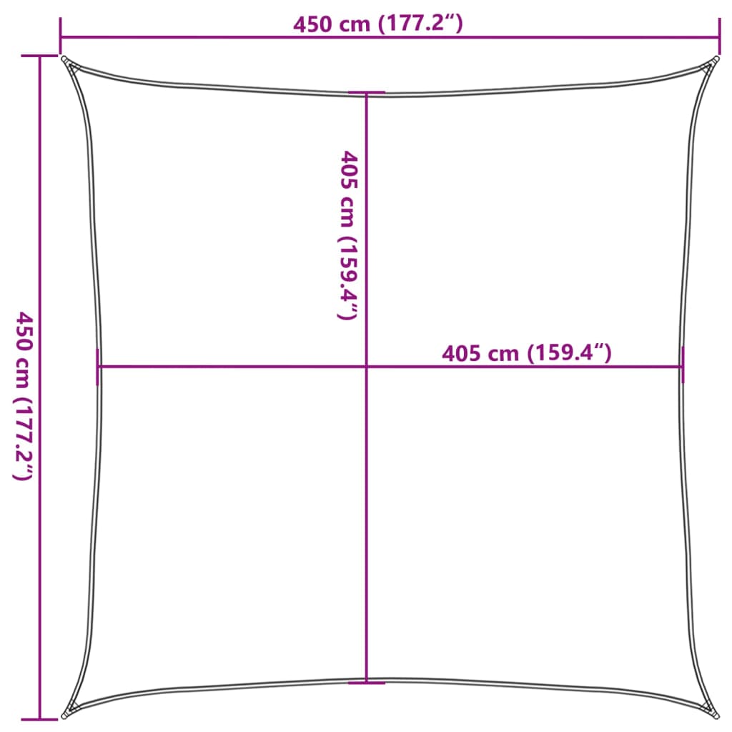 Zonnezeil 160 g/m² 4,5x4,5 m HDPE lichtgroen is nu te koop bij PeponiXL, paradijselijk wonen!
