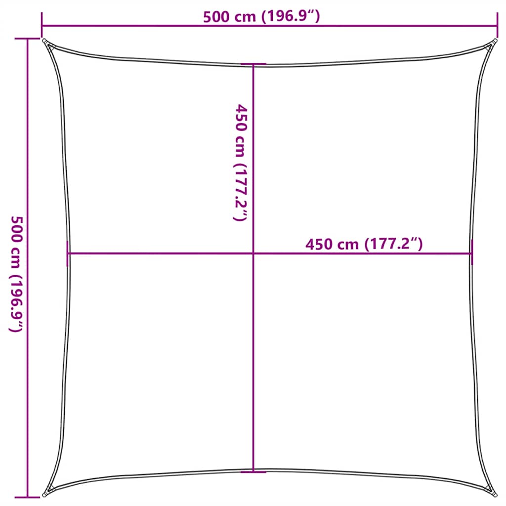 Zonnezeil 160 g/m² 5x5 m HDPE taupe is nu te koop bij PeponiXL, paradijselijk wonen!