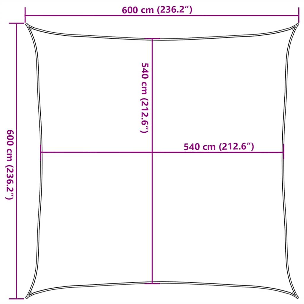 Zonnezeil 160 g/m² 6x6 m HDPE taupe is nu te koop bij PeponiXL, paradijselijk wonen!