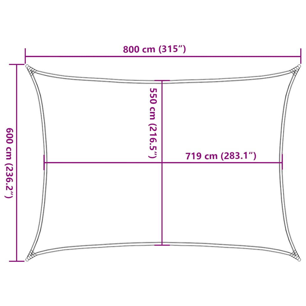 Zonnezeil 160 g/m² 6x8 m HDPE taupe is nu te koop bij PeponiXL, paradijselijk wonen!