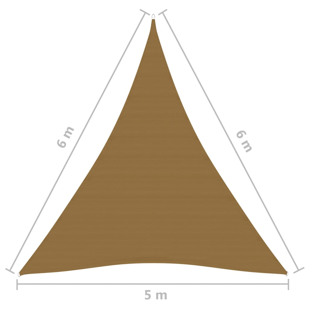 Zonnezeil 160 g/m² 5x6x6 m HDPE taupe is nu te koop bij PeponiXL, paradijselijk wonen!