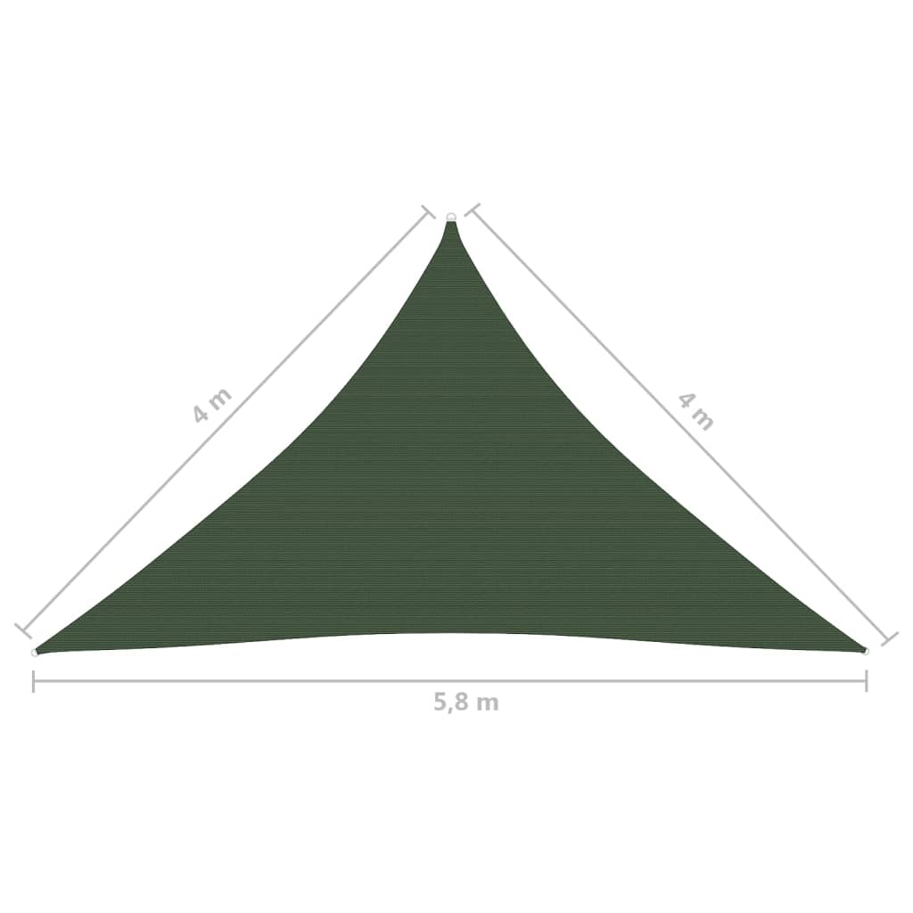 Zonnezeil 160 g/m² 4x4x5,8 m HDPE donkergroen is nu te koop bij PeponiXL, paradijselijk wonen!