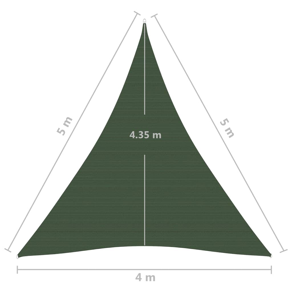 Zonnezeil 160 g/m² 4x5x5 m HDPE donkergroen is nu te koop bij PeponiXL, paradijselijk wonen!