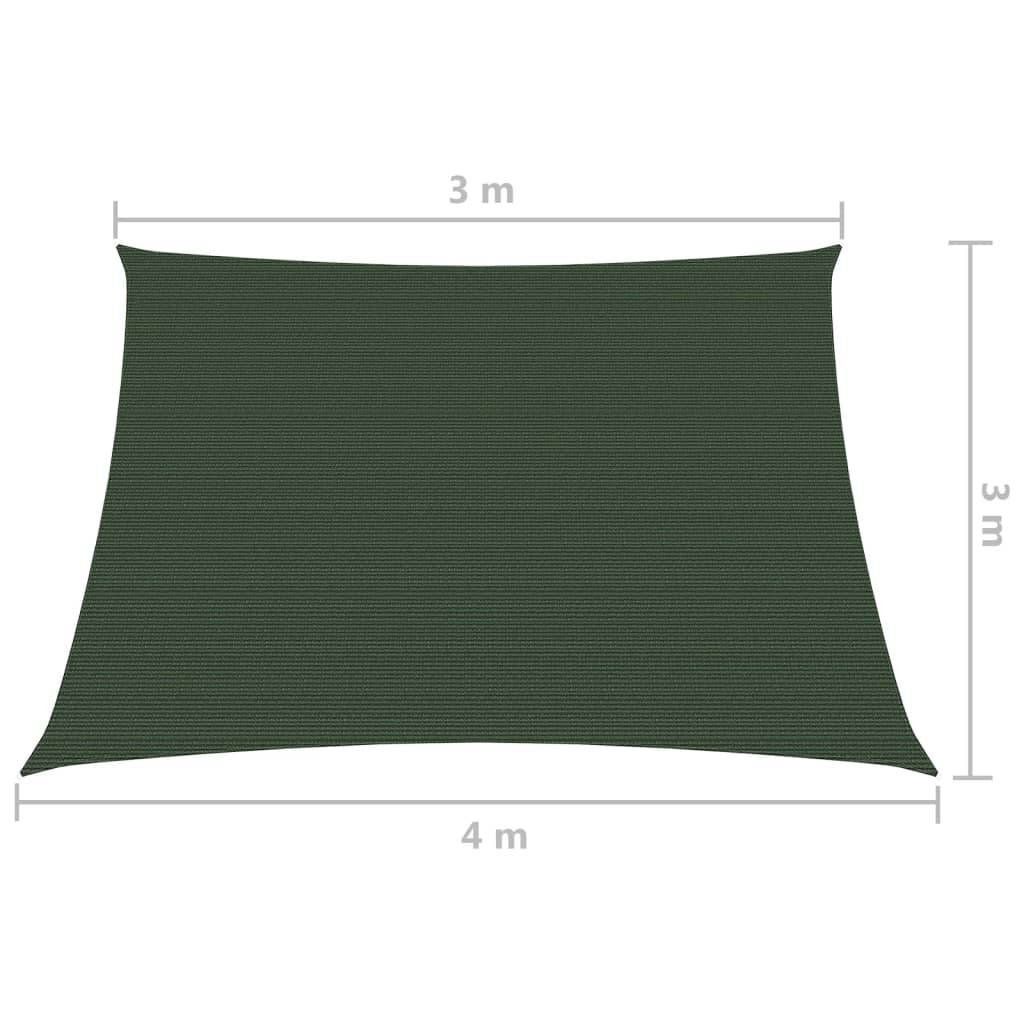 Zonnezeil 160 g/m² 3/4x3 m HDPE donkergroen is nu te koop bij PeponiXL, paradijselijk wonen!