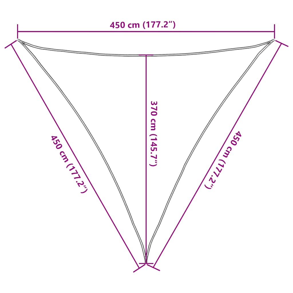 Zonnezeil 160 g/m² 4,5x4,5x4,5 m HDPE rood is nu te koop bij PeponiXL, paradijselijk wonen!