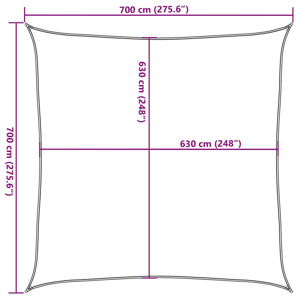 Zonnezeil 160 g/m² vierkant 7x7 m HDPE oranje is nu te koop bij PeponiXL, paradijselijk wonen!