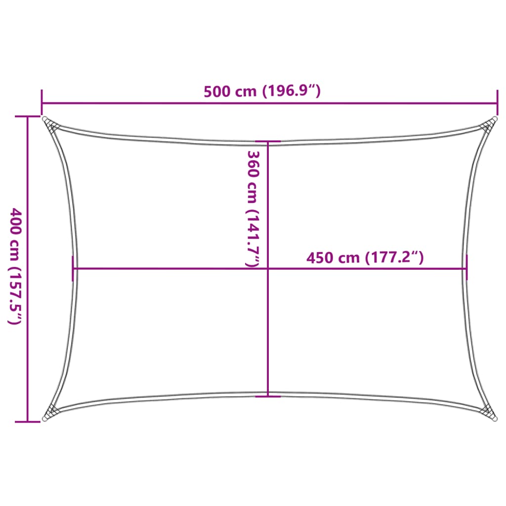 Zonnezeil 160 g/m² 3,5x5 m HDPE oranje is nu te koop bij PeponiXL, paradijselijk wonen!