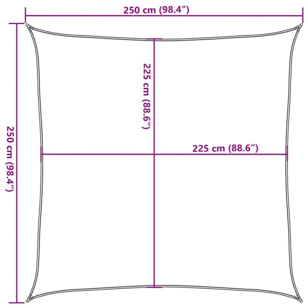 Zonnezeil 160 g/m² 2,5x2,5 m HDPE zwart is nu te koop bij PeponiXL, paradijselijk wonen!