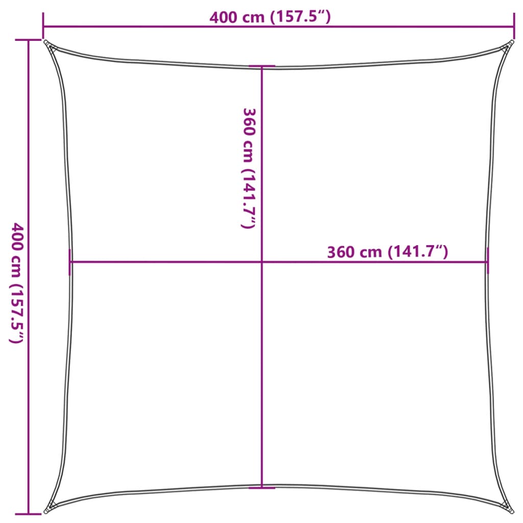 Zonnezeil 160 g/m² 4x4 m HDPE zwart is nu te koop bij PeponiXL, paradijselijk wonen!