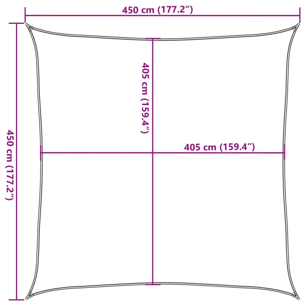 Zonnezeil 160 g/m² 4,5x4,5 m HDPE zwart is nu te koop bij PeponiXL, paradijselijk wonen!