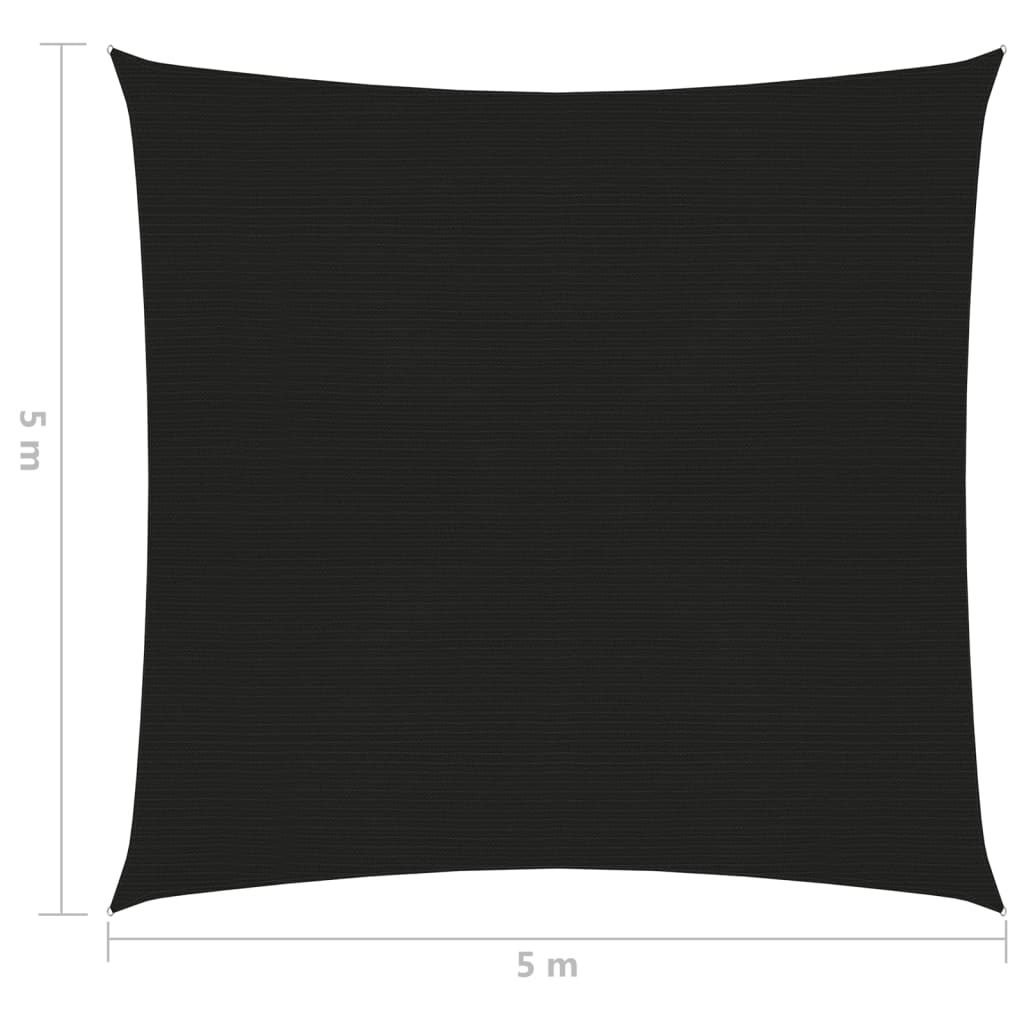 Zonnezeil 160 g/m² 5x5 m HDPE zwart is nu te koop bij PeponiXL, paradijselijk wonen!