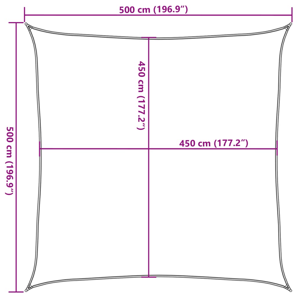 Zonnezeil 160 g/m² 5x5 m HDPE zwart is nu te koop bij PeponiXL, paradijselijk wonen!