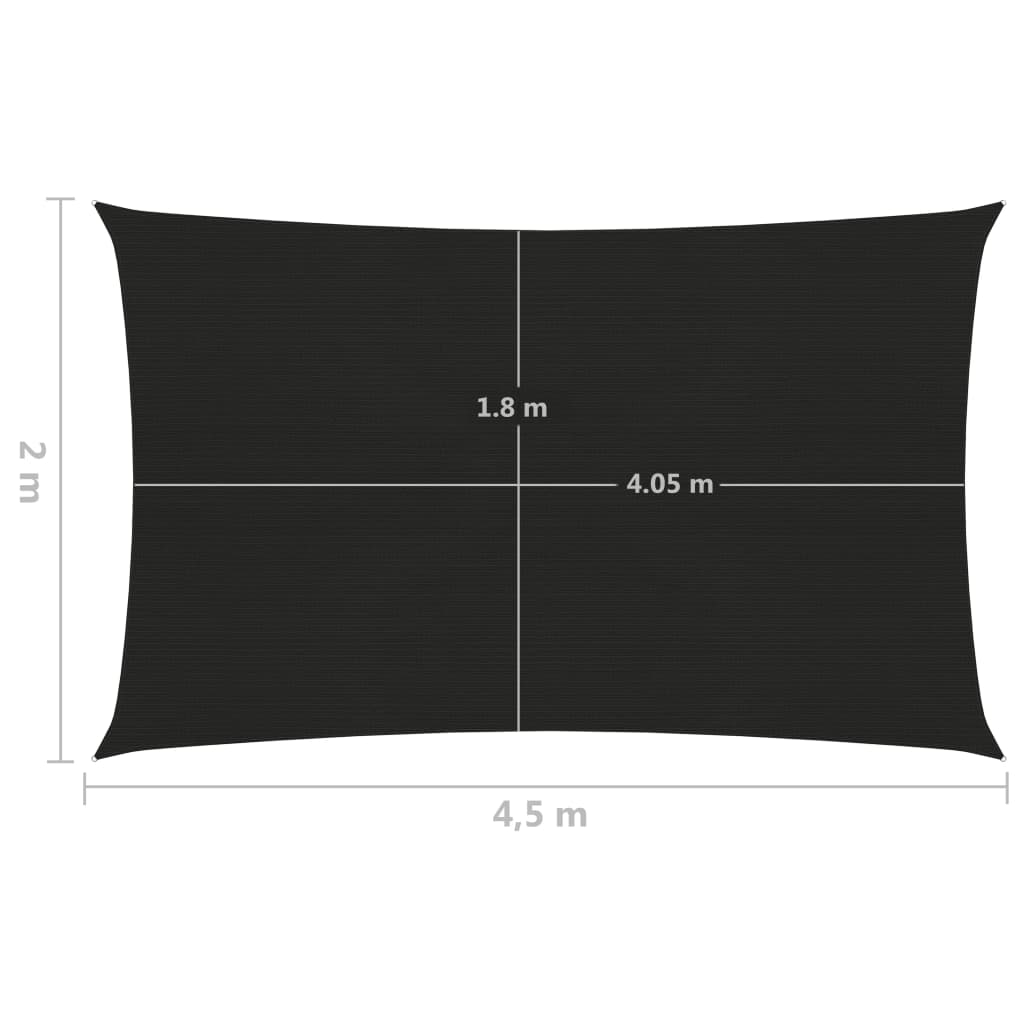 Zonnezeil 160 g/m² 2x4,5 m HDPE zwart is nu te koop bij PeponiXL, paradijselijk wonen!