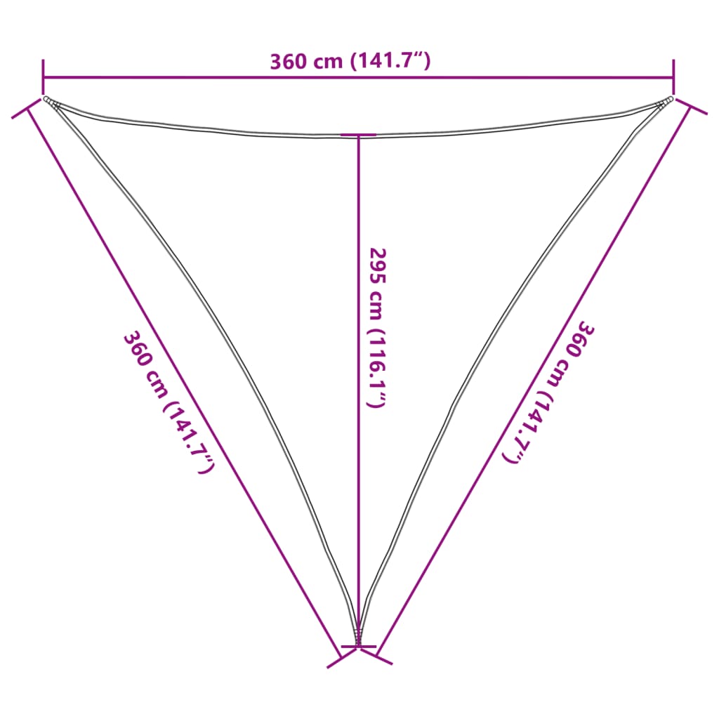 Zonnezeil 160 g/m² 3,6x3,6x3,6 m HDPE zwart is nu te koop bij PeponiXL, paradijselijk wonen!