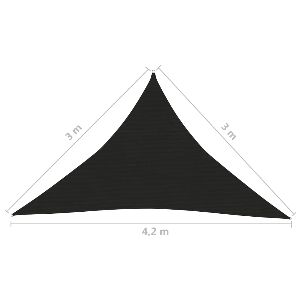 Zonnezeil 160 g/m² 3x3x4,2 m HDPE zwart is nu te koop bij PeponiXL, paradijselijk wonen!