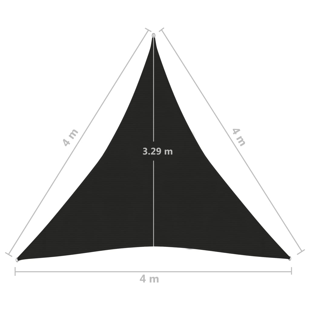 Zonnezeil 160 g/m² 4x4x4 m HDPE zwart is nu te koop bij PeponiXL, paradijselijk wonen!