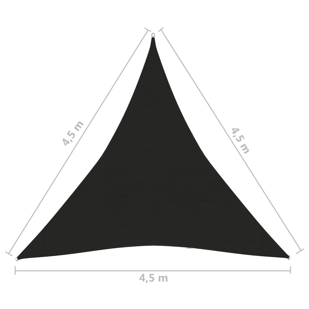 Zonnezeil 160 g/m² 4,5x4,5x4,5 m HDPE zwart is nu te koop bij PeponiXL, paradijselijk wonen!