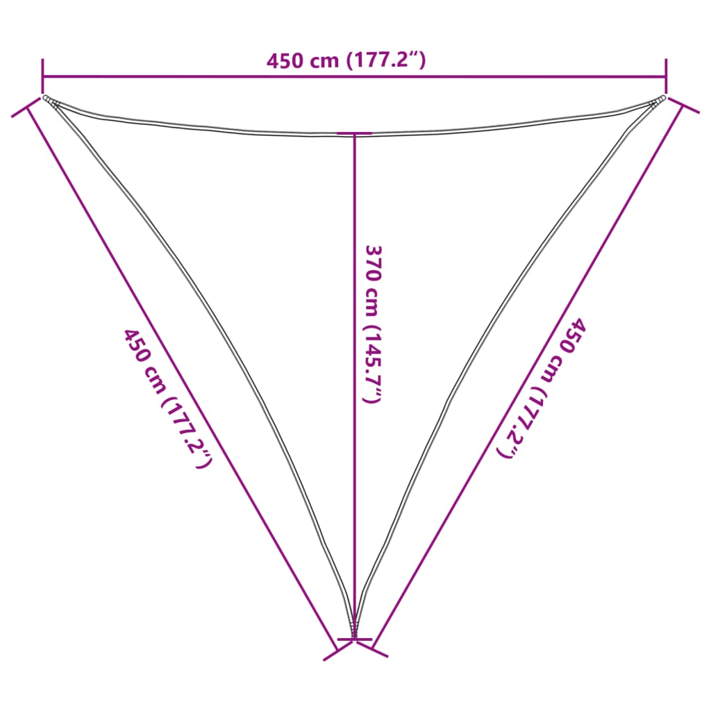 Zonnezeil 160 g/m² 4,5x4,5x4,5 m HDPE zwart is nu te koop bij PeponiXL, paradijselijk wonen!