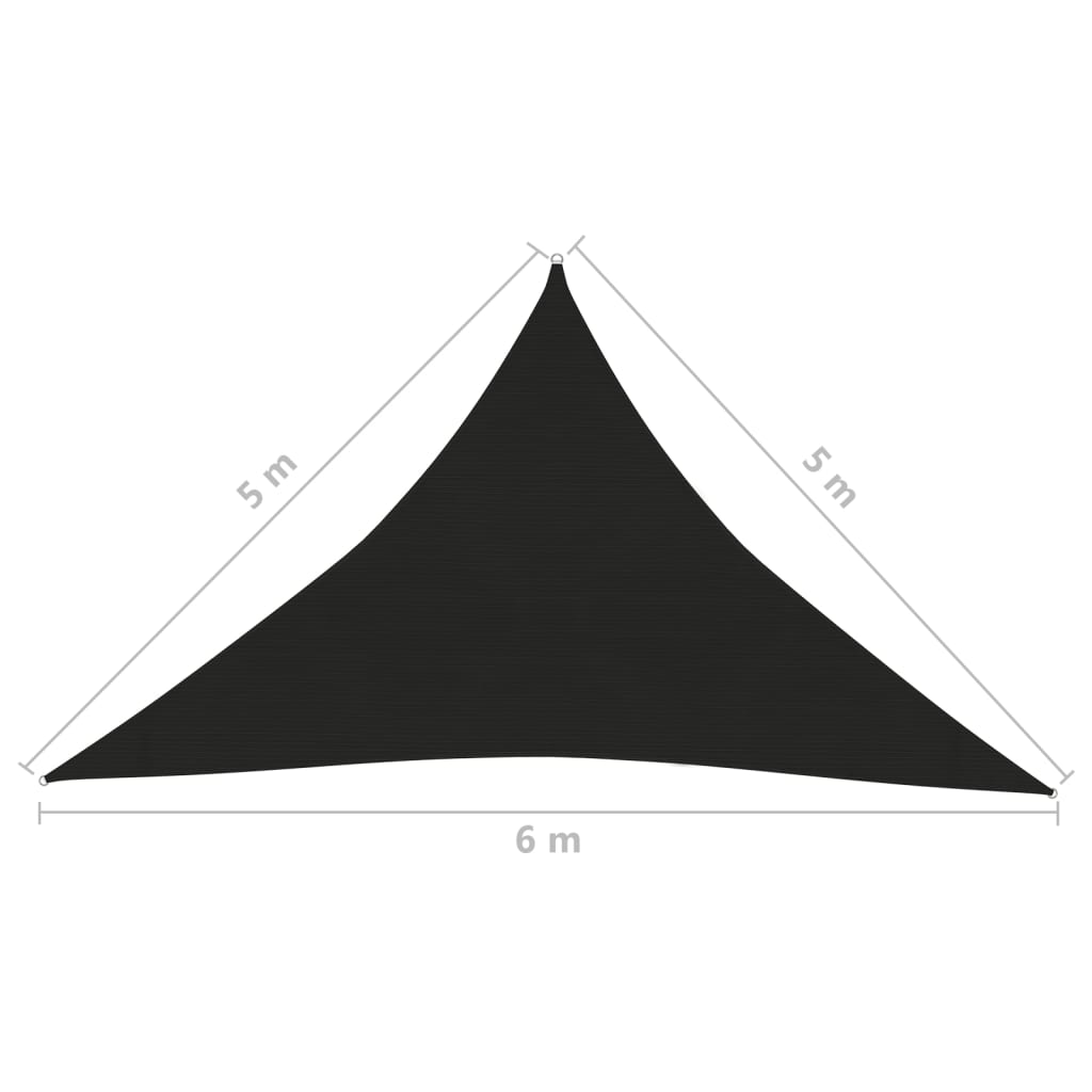 Zonnezeil 160 g/m² 5x5x6 m HDPE zwart is nu te koop bij PeponiXL, paradijselijk wonen!