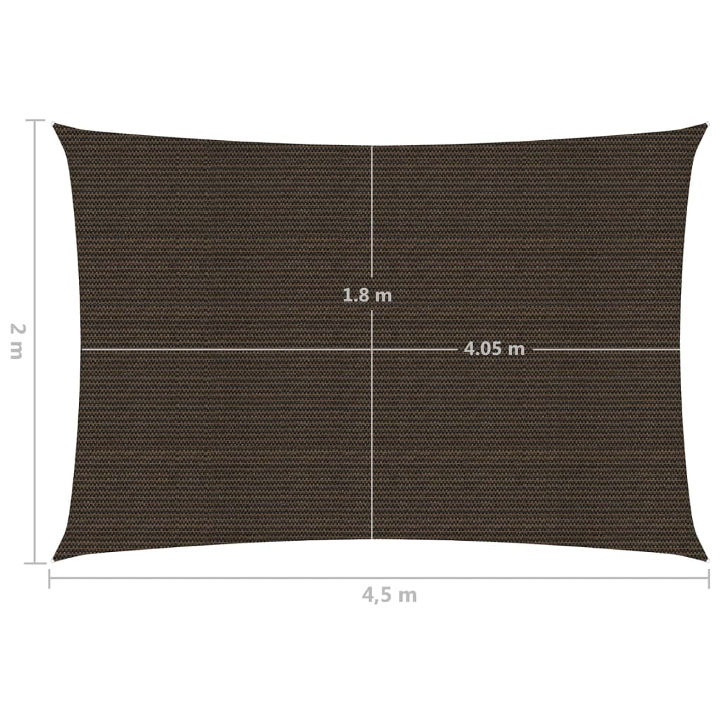 Zonnezeil 160 g/m² 2x4,5 m HDPE bruin is nu te koop bij PeponiXL, paradijselijk wonen!