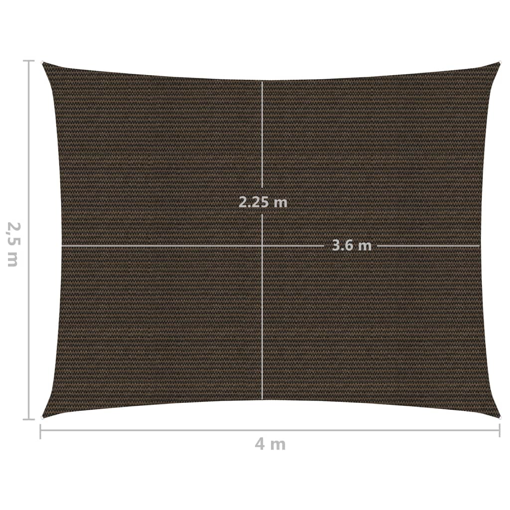 Zonnezeil 160 g/m² 2,5x4 m HDPE bruin is nu te koop bij PeponiXL, paradijselijk wonen!