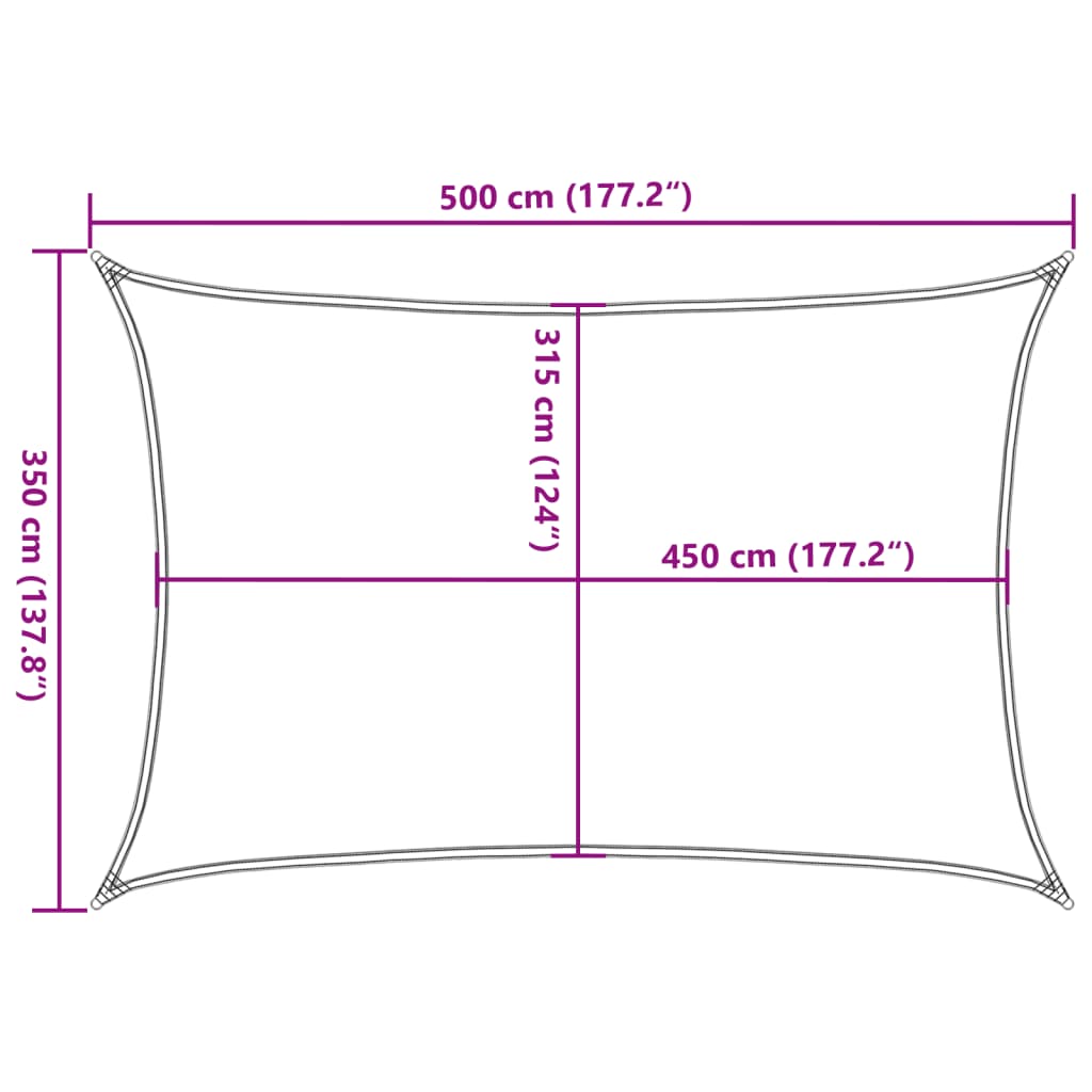 Zonnezeil 160 g/m² 3,5x5 m HDPE bruin is nu te koop bij PeponiXL, paradijselijk wonen!