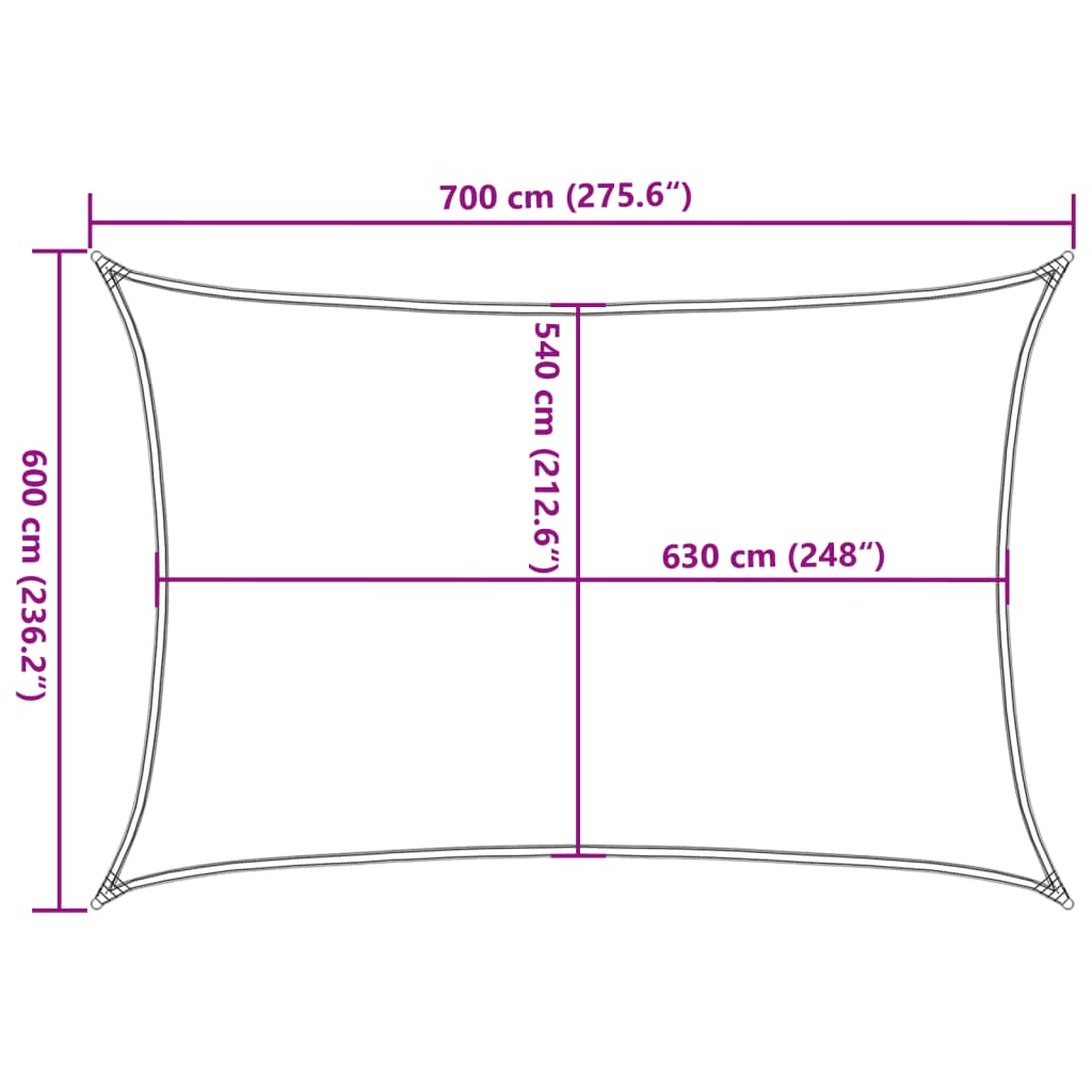 Zonnezeil 160 g/m² 6x7 m HDPE bruin is nu te koop bij PeponiXL, paradijselijk wonen!