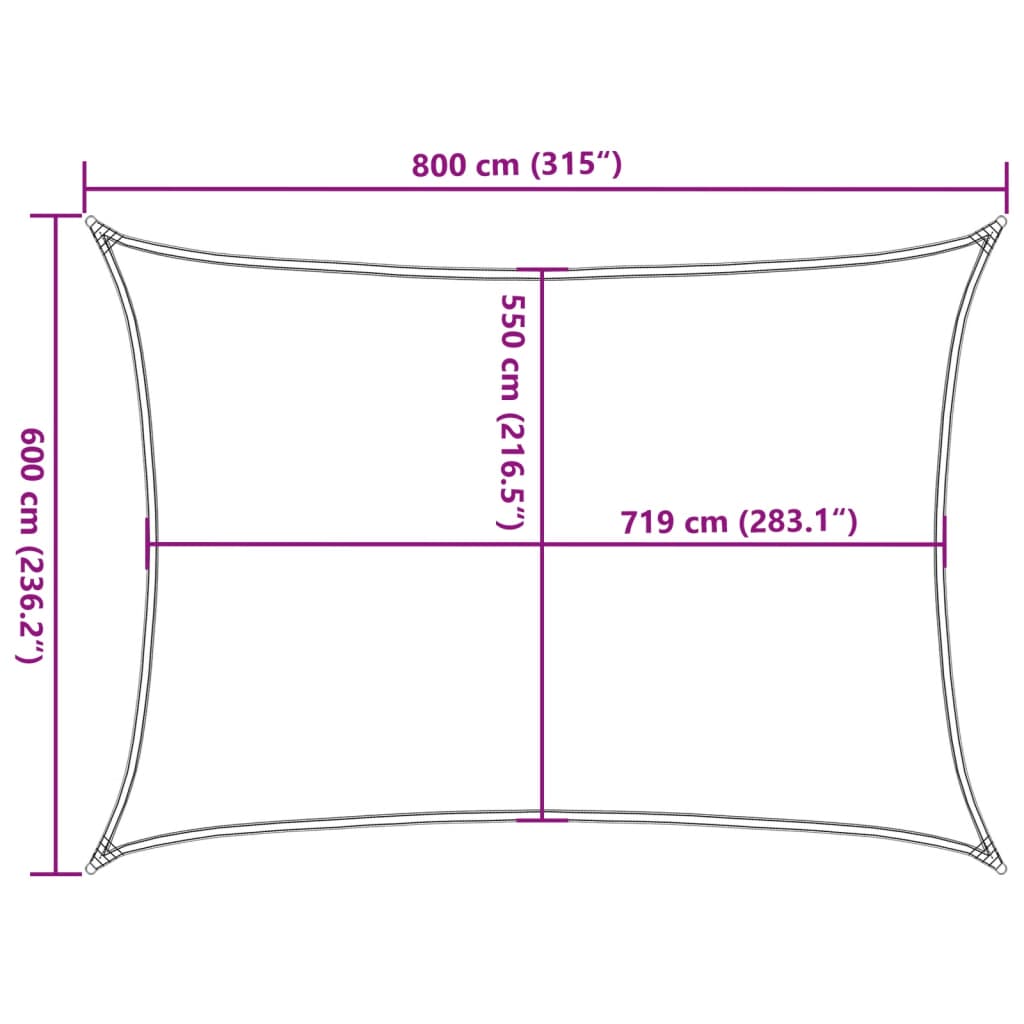 Zonnezeil 160 g/m² 6x8 m HDPE bruin is nu te koop bij PeponiXL, paradijselijk wonen!