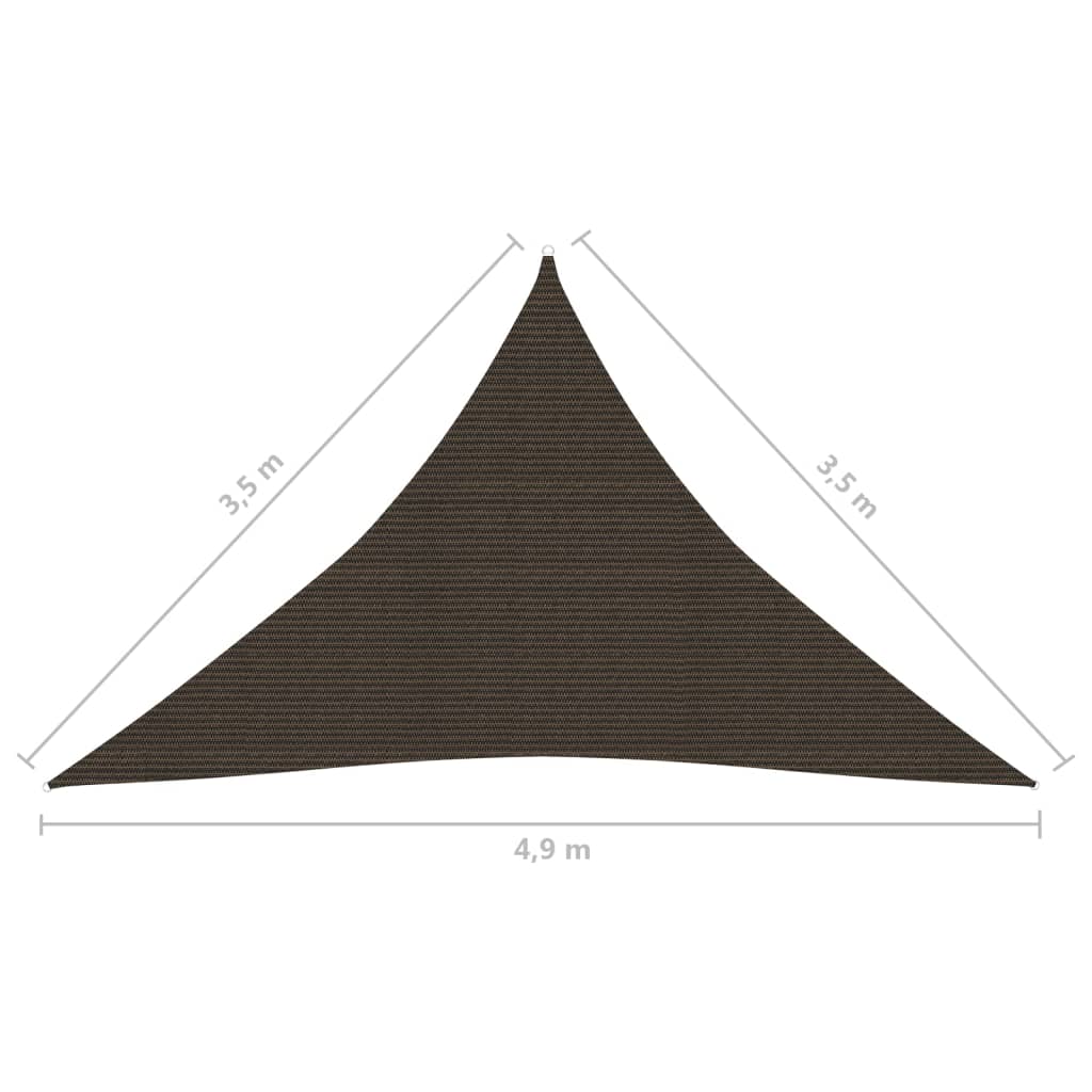 Zonnezeil 160 g/m² 3,5x3,5x4,9 m HDPE bruin is nu te koop bij PeponiXL, paradijselijk wonen!