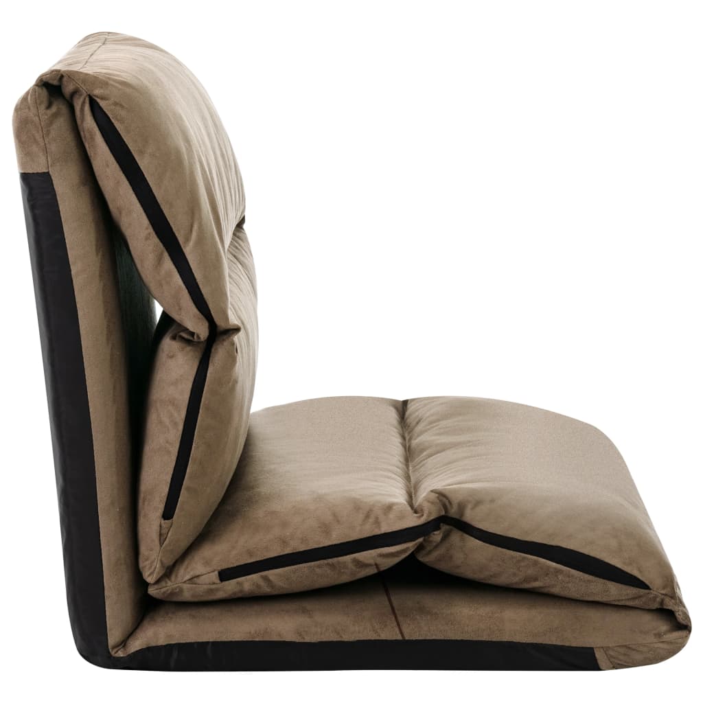Vloerstoel inklapbaar microvezel taupe is nu te koop bij PeponiXL, paradijselijk wonen!