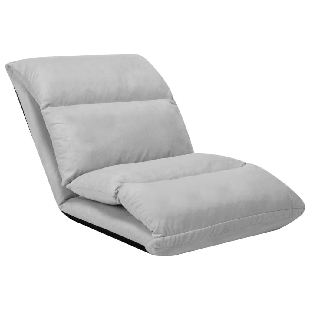 Vloerstoel inklapbaar microvezel lichtgrijs is nu te koop bij PeponiXL, paradijselijk wonen!