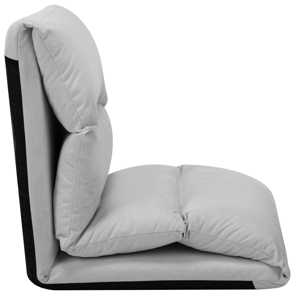Vloerstoel inklapbaar microvezel lichtgrijs is nu te koop bij PeponiXL, paradijselijk wonen!