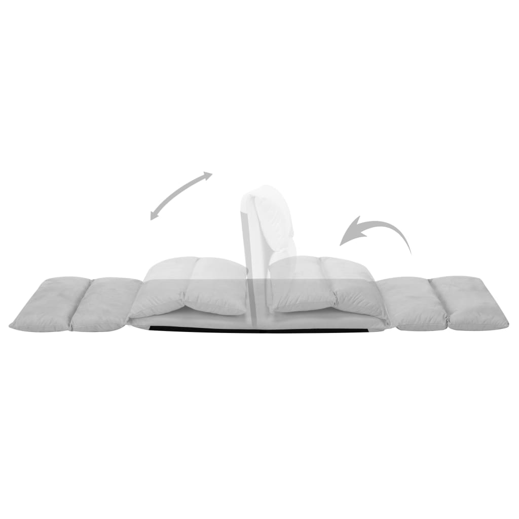 Vloerstoel inklapbaar microvezel lichtgrijs is nu te koop bij PeponiXL, paradijselijk wonen!
