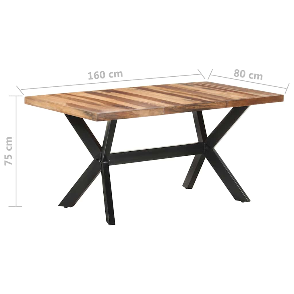 Eettafel 160x80x75 cm massief hout met honingkleurige afwerking is nu te koop bij PeponiXL, paradijselijk wonen!