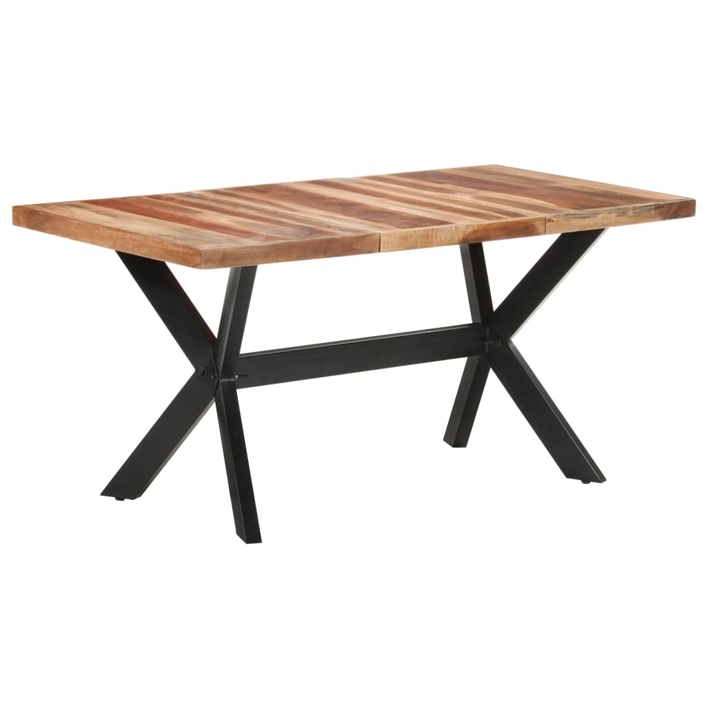 Eettafel 160x80x75 cm massief hout met honingkleurige afwerking is nu te koop bij PeponiXL, paradijselijk wonen!