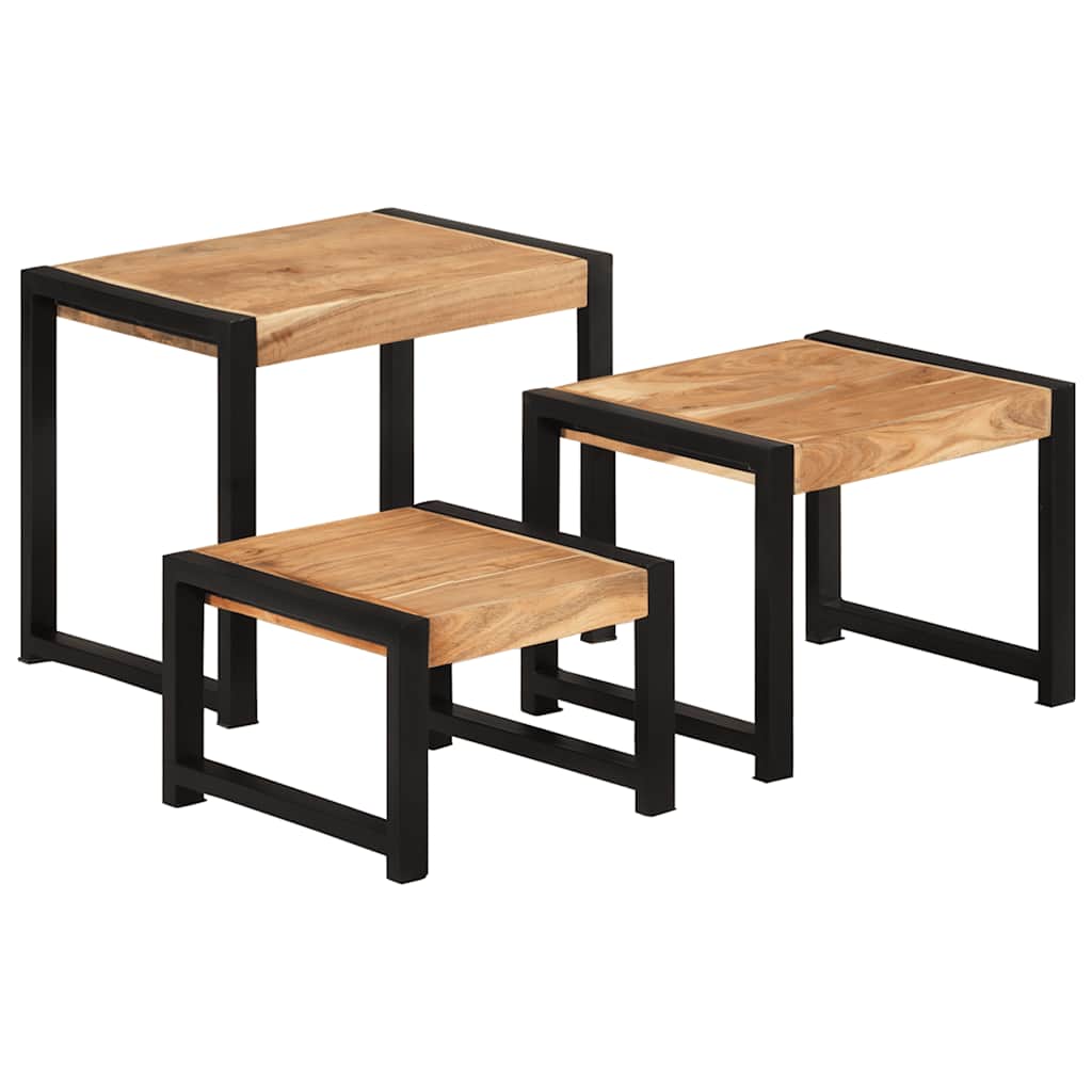 Tafeltjesset 3 st massief hout is nu te koop bij PeponiXL, paradijselijk wonen!