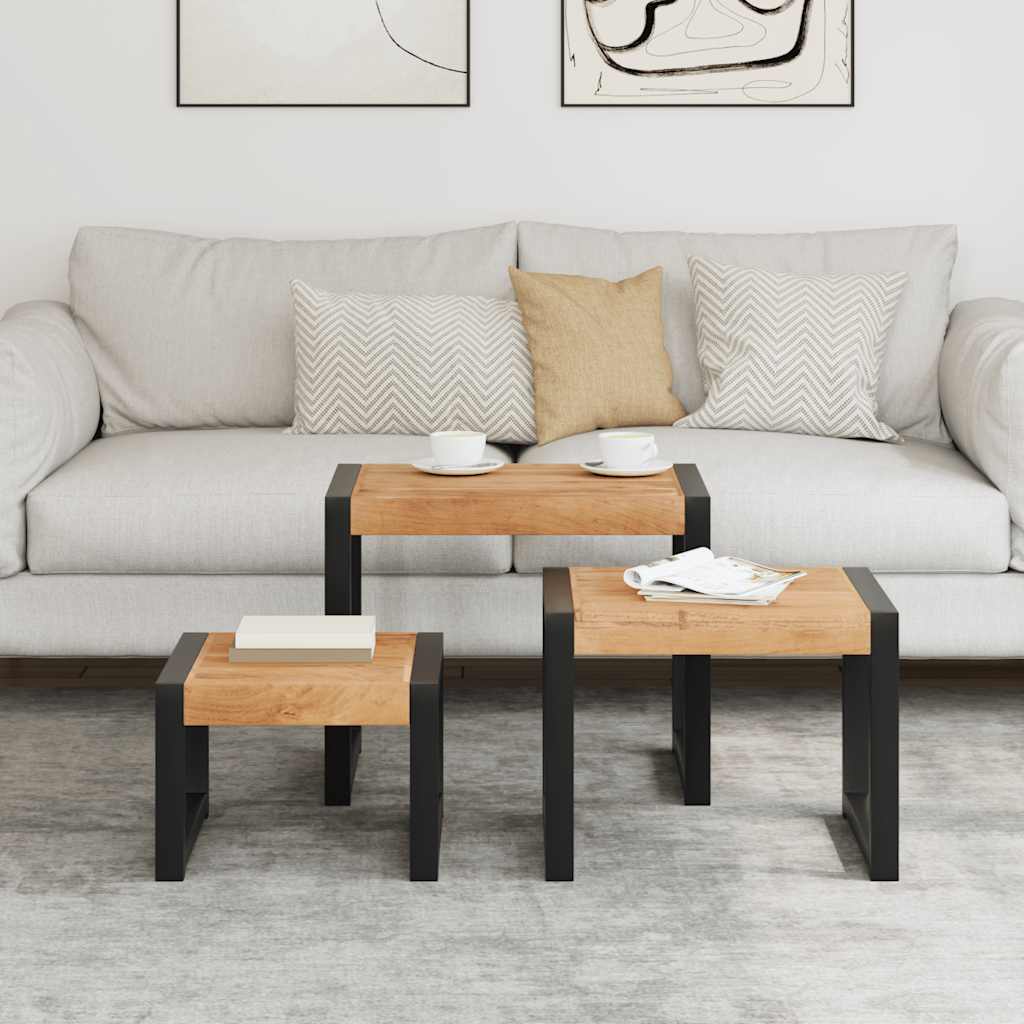 Tafeltjesset 3 st massief hout is nu te koop bij PeponiXL, paradijselijk wonen!