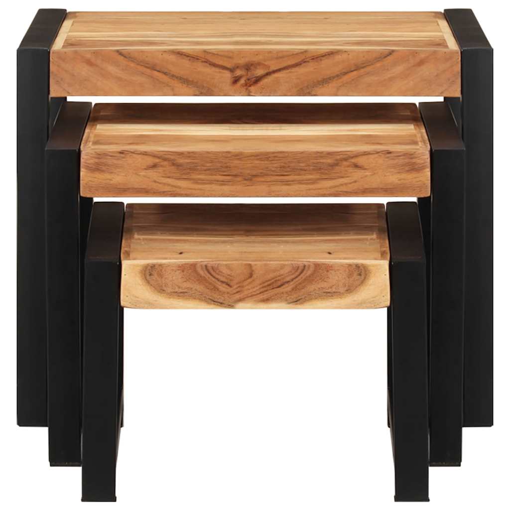 Tafeltjesset 3 st massief hout is nu te koop bij PeponiXL, paradijselijk wonen!