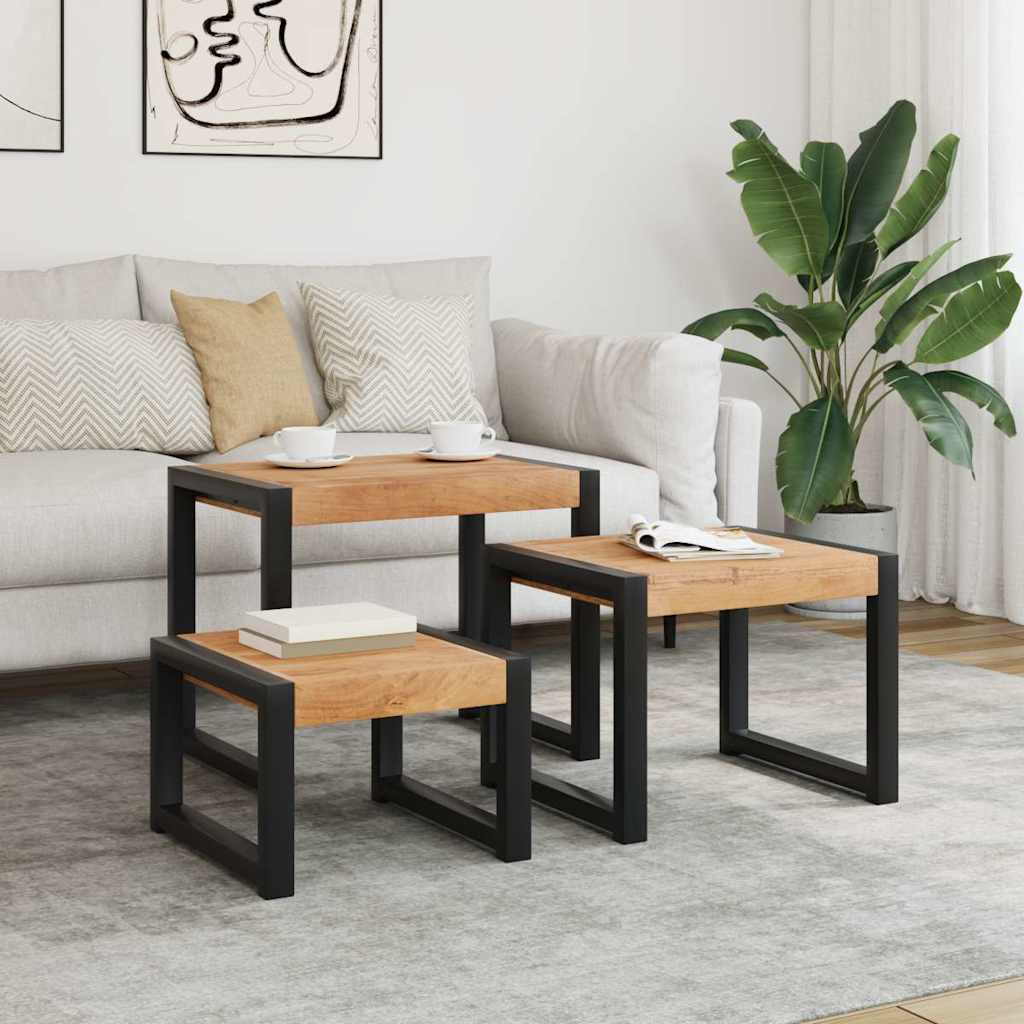 Tafeltjesset 3 st massief hout is nu te koop bij PeponiXL, paradijselijk wonen!