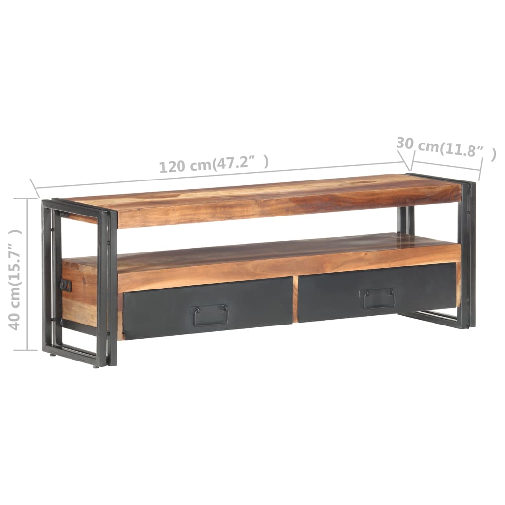 Tv-meubel 120x30x40 cm massief hout is nu te koop bij PeponiXL, paradijselijk wonen!
