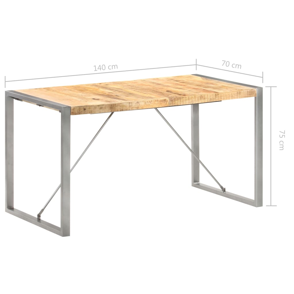 Eettafel 140x70x75 cm massief ruw mangohout is nu te koop bij PeponiXL, paradijselijk wonen!